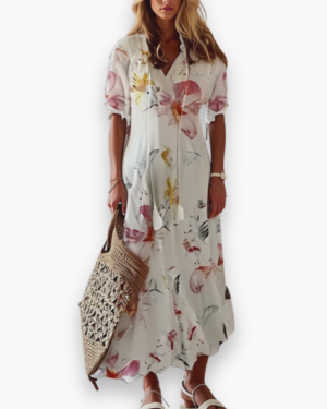 Długa Sukienka Damska Boho | Letnia Elegancja – Beżowy
