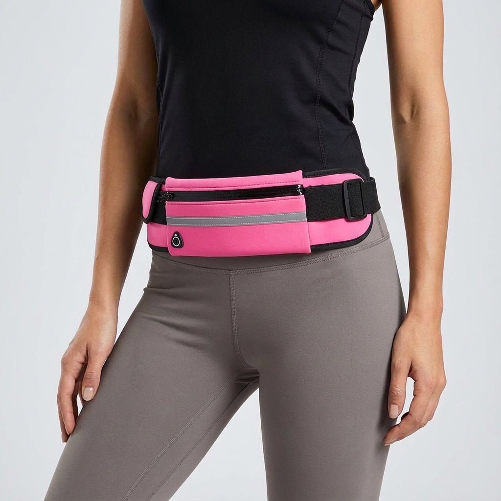 Unisex Wodoodporna Torba na Biodra RunBelt do Biegania – Róża