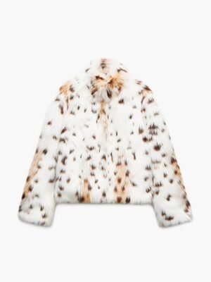Damska Kurtka Leopard w Stylu Bold – biały