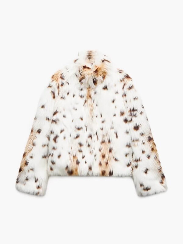 Damska Kurtka Leopard w Stylu Bold – biały