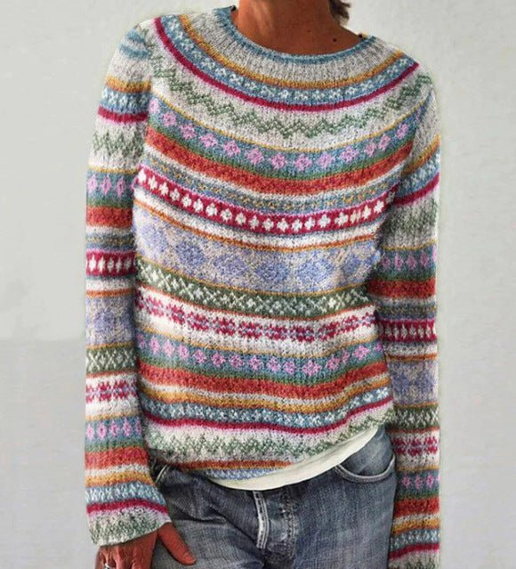 Ciepły sweter damski - Elegancki styl na jesień – Niebieski