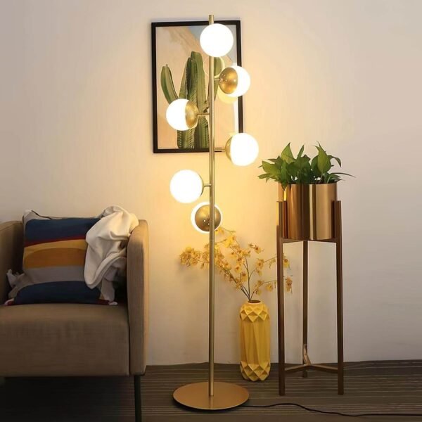 Nowoczesna Lampa Stojąca LED - Designerska do Wnętrz – Złoty